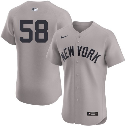 Men's Anthony Misiewicz New York Yankees Nike Road Gray Elite On-Field Authentic Stitched Baseball Jersey