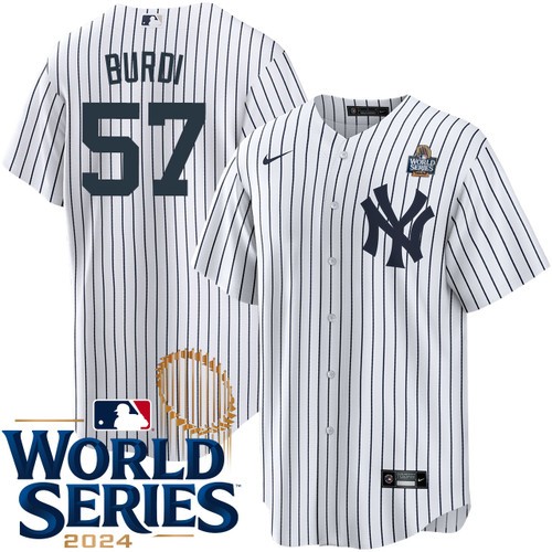 Youth Nick Burdi New York Yankees Nike Home White 2024 World Series Stitched Jersey