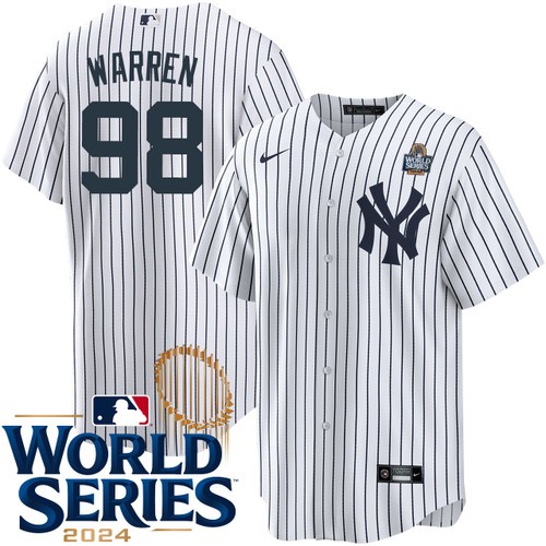 Youth Will Warren New York Yankees Nike Home White 2024 World Series Stitched Jersey