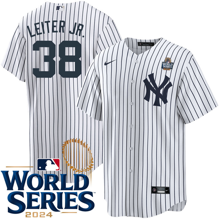 Youth Mark Leiter Jr. New York Yankees Nike Home White 2024 World Series Stitched Jersey