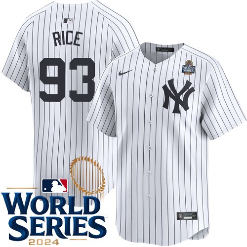 Youth Ben Rice New York Yankees Nike Home White Limited 2024 World Series Stitched Jersey