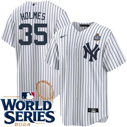Youth Clay Holmes New York Yankees Nike Home White 2024 World Series Stitched Jersey