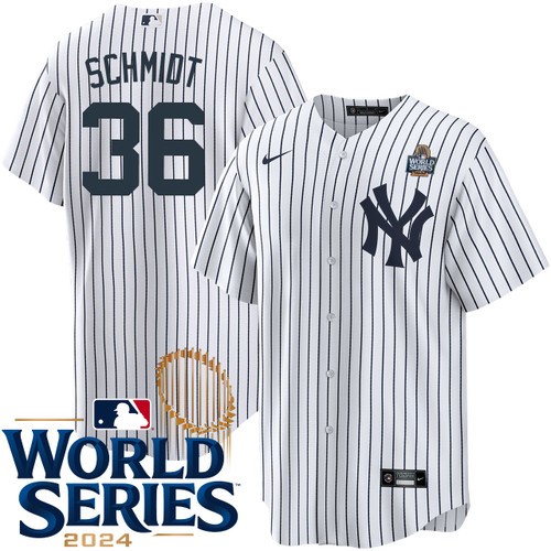 Youth Clarke Schmidt New York Yankees Nike Home White 2024 World Series Stitched Jersey