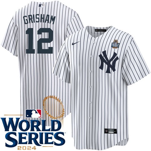 Youth Trent Grisham New York Yankees Nike Home White 2024 World Series Stitched Jersey