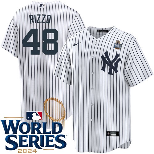 Youth Anthony Rizzo New York Yankees Nike Home White 2024 World Series Stitched Jersey
