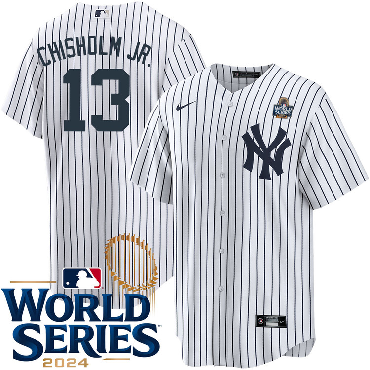 Youth Jazz Chisholm Jr. New York Yankees Nike Home White 2024 World Series Stitched Jersey