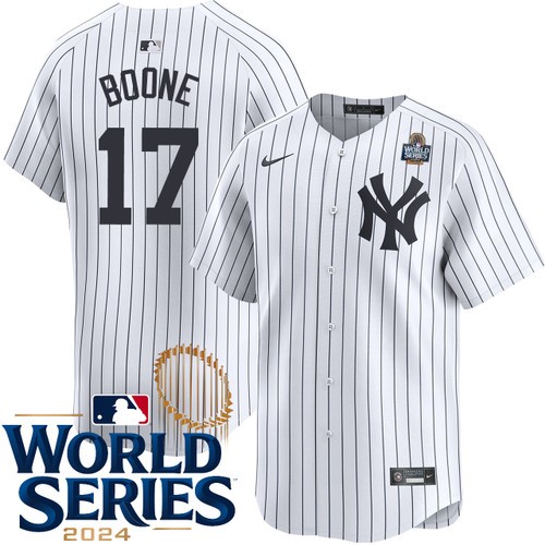 Youth Aaron Boone New York Yankees Nike Home White Limited 2024 World Series Stitched Jersey