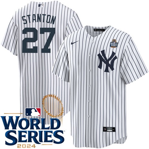 Youth Giancarlo Stanton New York Yankees Nike Home White 2024 World Series Stitched Jersey