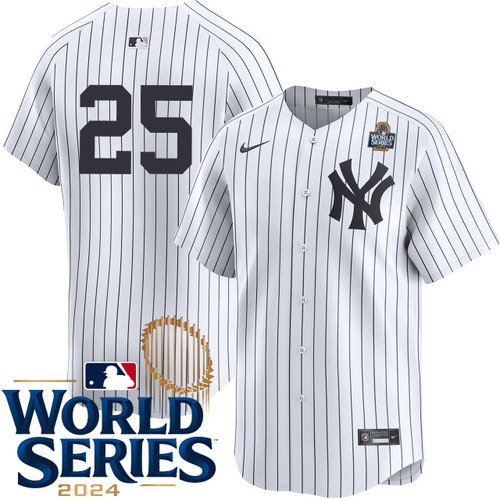 Youth Gleyber Torres New York Yankees Nike Home White Limited Player 2024 World Series Stitched Jersey