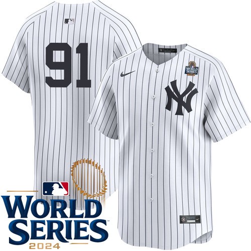 Youth Oswald Peraza New York Yankees Nike Home White Limited Player 2024 World Series Stitched Jersey