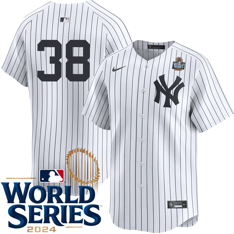 Youth Mark Leiter Jr. New York Yankees Nike Home White Limited Player 2024 World Series Stitched Jersey