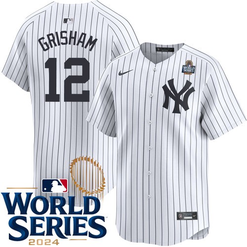 Youth Trent Grisham New York Yankees Nike Home White Limited 2024 World Series Stitched Jersey