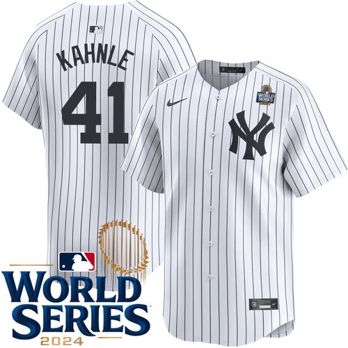 Youth Tommy Kahnle New York Yankees Nike Home White Limited 2024 World Series Stitched Jersey