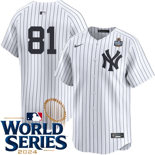 Youth Luis Gil New York Yankees Nike Home White Limited Player 2024 World Series Stitched Jersey