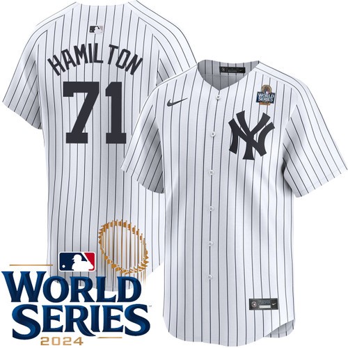 Youth Ian Hamilton New York Yankees Nike Home White Limited 2024 World Series Stitched Jersey