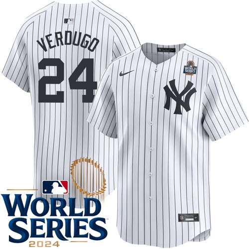 Youth Alex Verdugo New York Yankees Nike Home White Limited 2024 World Series Stitched Jersey