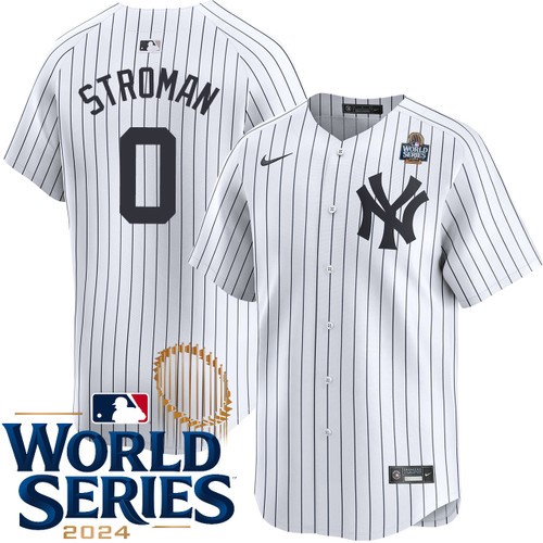 Youth Marcus Stroman New York Yankees Nike Home White Limited 2024 World Series Stitched Jersey