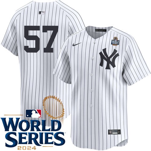 Youth Nick Burdi New York Yankees Nike Home White Limited Player 2024 World Series Stitched Jersey
