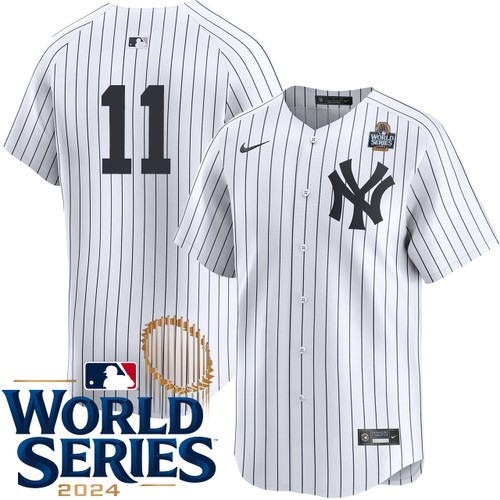 Youth Anthony Volpe New York Yankees Nike Home White Limited Player 2024 World Series Stitched Jersey