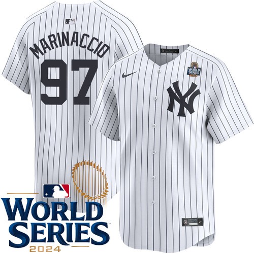 Youth Ron Marinaccio New York Yankees Nike Home White Limited 2024 World Series Stitched Jersey