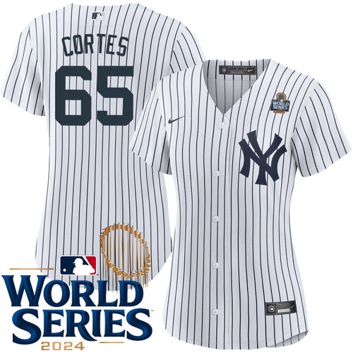 Women's Nestor Cortes New York Yankees Nike Home White 2024 World Series Stitched MLB Jersey