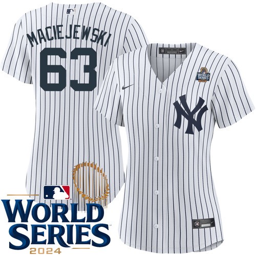 Women's Josh Maciejewski New York Yankees Nike Home White 2024 World Series Stitched MLB Jersey