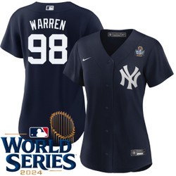 Women's Will Warren New York Yankees Nike Alternate Navy 2024 World Series Stitched MLB Jersey