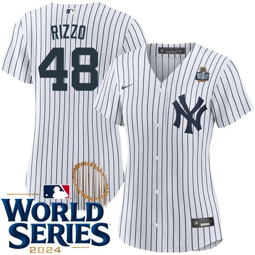 Women's Anthony Rizzo New York Yankees Nike Home White 2024 World Series Stitched MLB Jersey
