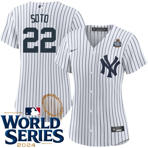Women's Juan Soto New York Yankees Nike Home White 2024 World Series Stitched MLB Jersey
