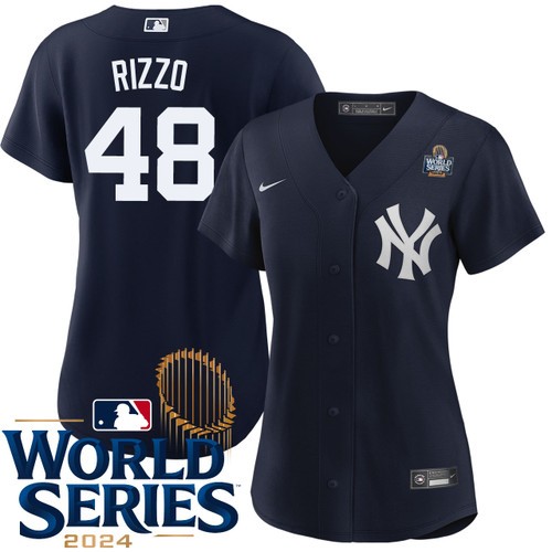 Women's Anthony Rizzo New York Yankees Nike Alternate Navy 2024 World Series Stitched MLB Jersey