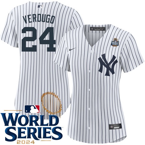 Women's Alex Verdugo New York Yankees Nike Home White 2024 World Series Stitched MLB Jersey