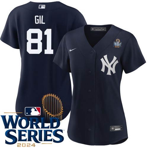 Women's Luis Gil New York Yankees Nike Alternate Navy 2024 World Series Stitched MLB Jersey