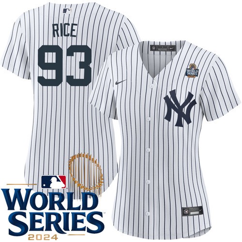 Women's Ben Rice New York Yankees Nike Home White 2024 World Series Stitched MLB Jersey