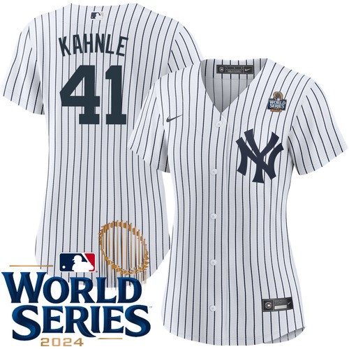 Women's Tommy Kahnle New York Yankees Nike Home White 2024 World Series Stitched MLB Jersey
