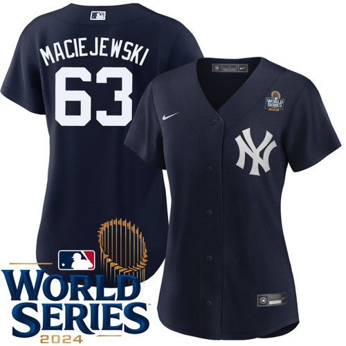 Women's Josh Maciejewski New York Yankees Nike Alternate Navy 2024 World Series Stitched MLB Jersey