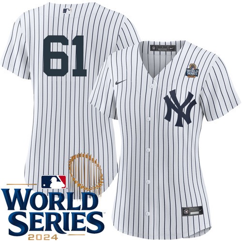 Women's Jake Cousins New York Yankees Nike Home White Player 2024 World Series Stitched MLB Jersey