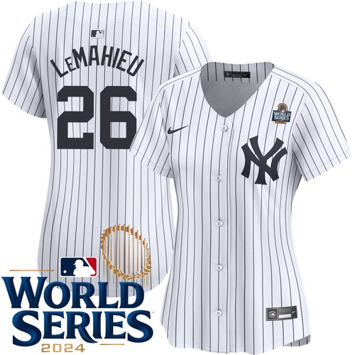 Women's DJ LeMahieu New York Yankees Nike Home White Limited 2024 World Series Stitched MLB Jersey