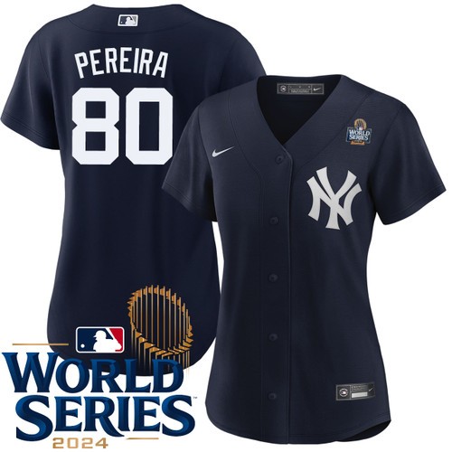 Women's Everson Pereira New York Yankees Nike Alternate Navy 2024 World Series Stitched MLB Jersey