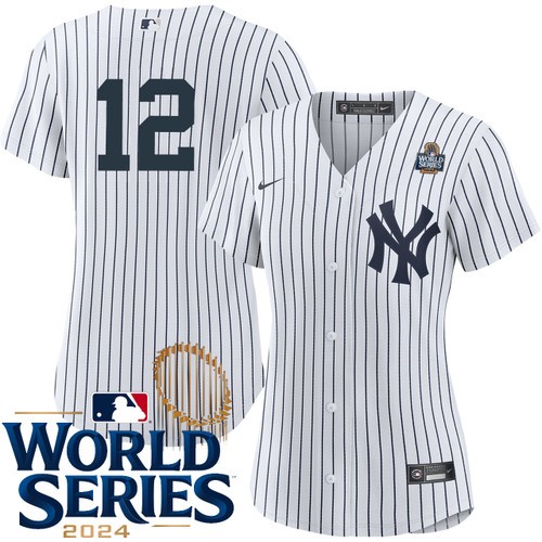 Women's Trent Grisham New York Yankees Nike Home White Player 2024 World Series Stitched MLB Jersey