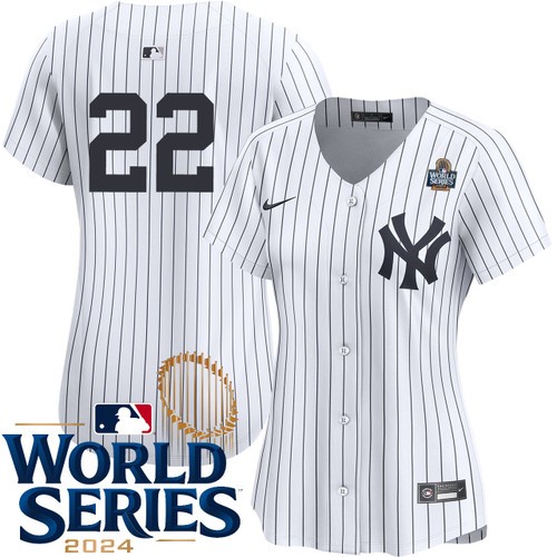 Women's Juan Soto New York Yankees Nike Home White Limited Player 2024 World Series Stitched MLB Jersey