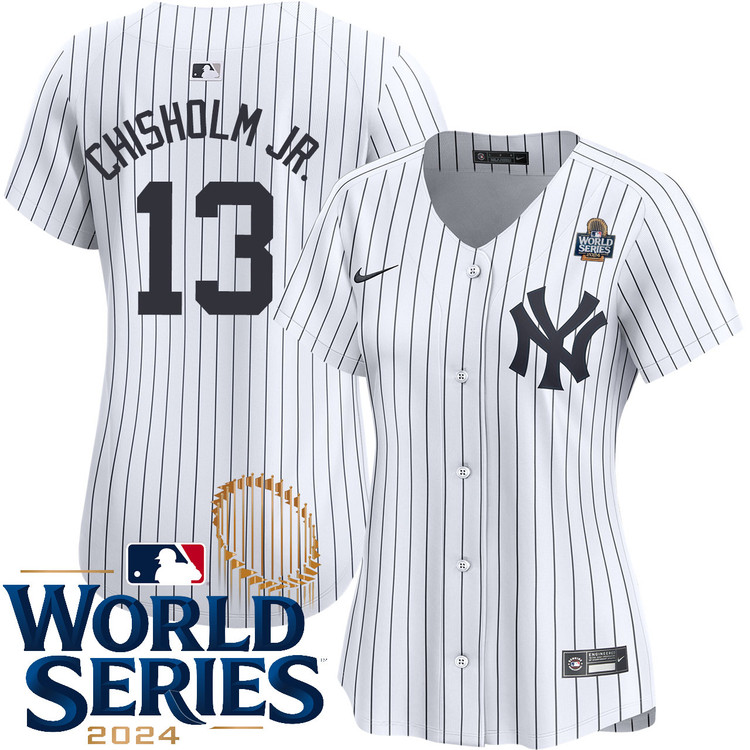 Women's Jazz Chisholm Jr. New York Yankees Nike Home White Limited 2024 World Series Stitched MLB Jersey