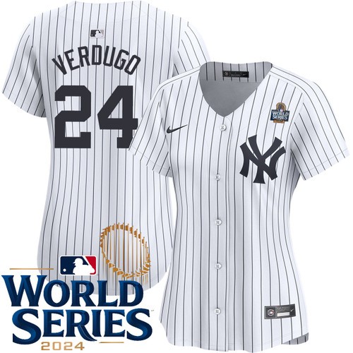Women's Alex Verdugo New York Yankees Nike Home White Limited 2024 World Series Stitched MLB Jersey