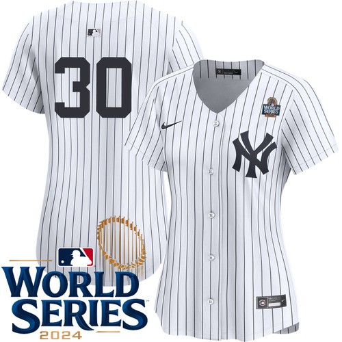 Women's Luke Weaver New York Yankees Nike Home White Limited Player 2024 World Series Stitched MLB Jersey