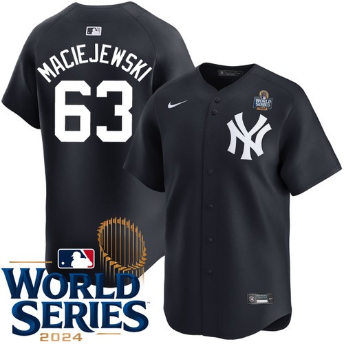 Men's Josh Maciejewski New York Yankees Nike Alternate Limited 2024 World Series Stitched MLB Jersey