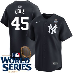 Men's Gerrit Cole New York Yankees Nike Alternate Limited 2024 World Series Stitched Baseball Jersey