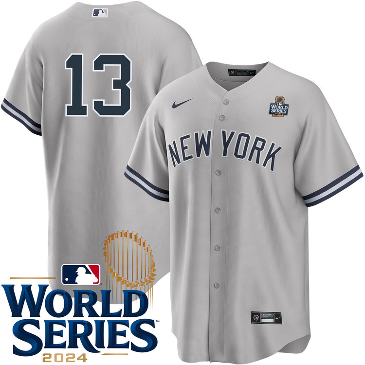 Men's Jazz Chisholm Jr. New York Yankees Nike Road Gray Player 2024 World Series Stitched Baseball Jersey