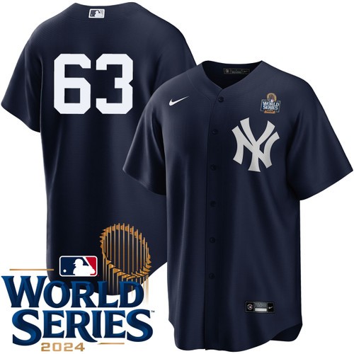 Men's Josh Maciejewski New York Yankees Nike Alternate Navy Player 2024 World Series Stitched MLB Jersey