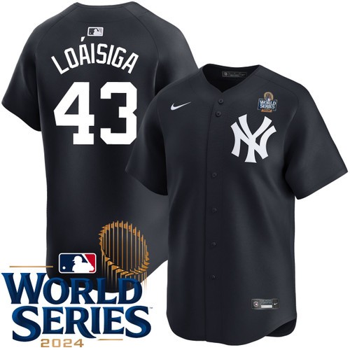 Men's Jonathan Loaisiga New York Yankees Nike Alternate Limited 2024 World Series Stitched Baseball Jersey