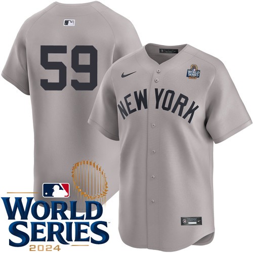 Men's Scott Effross New York Yankees Nike Road Gray Limited Player 2024 World Series Stitched MLB Jersey