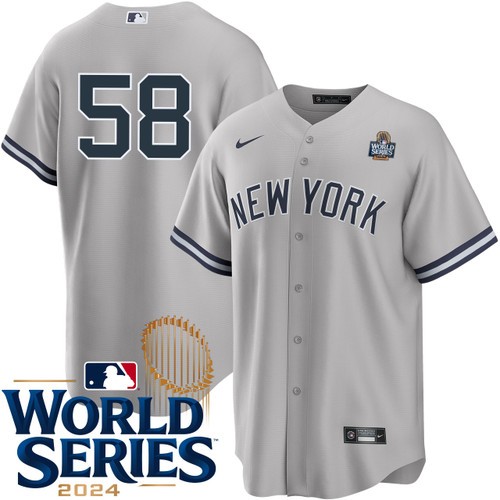Men's Anthony Misiewicz New York Yankees Nike Road Gray Player 2024 World Series Stitched Baseball Jersey